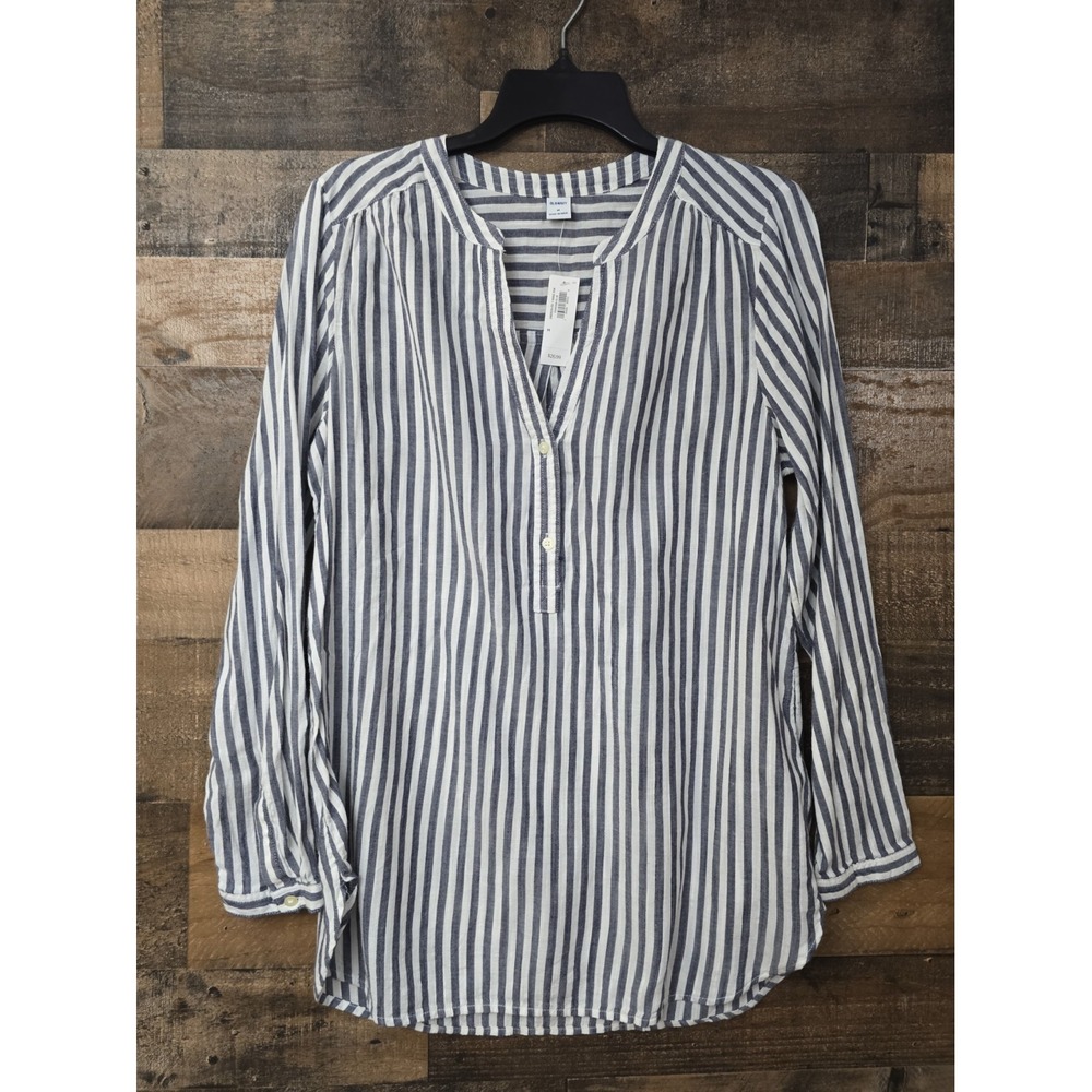 Old Navy Striped Top Size Medium Coastal Nautical Boho Chic Preppy Lightweight